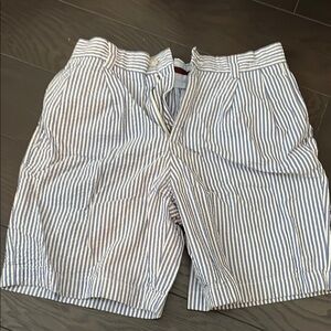 Blue and White Striped Shorts